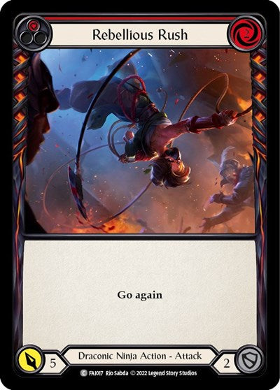 Rebellious Rush Red (FAI) #FAI017 Common (Lightly Played) Blitz Deck: Uprising - Fai Flesh and Blood TCG: 2022