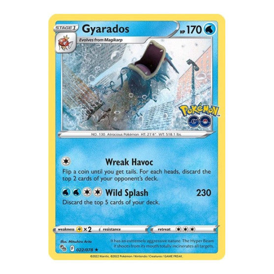 Gyarados (PGO) #022/078 Holo Rare (Holofoil Near Mint) Pokemon GO Pokemon: 2022