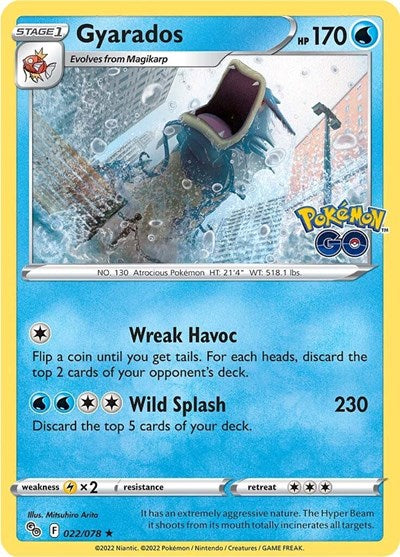 Gyarados (PGO) #022/078 Holo Rare (Holofoil Near Mint) Pokemon GO Pokemon: 2022