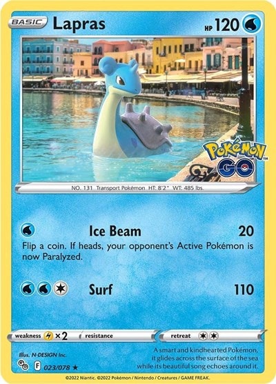 Lapras (PGO) #023/078 Holo Rare (Holofoil Lightly Played) Pokemon GO Pokemon: 2022