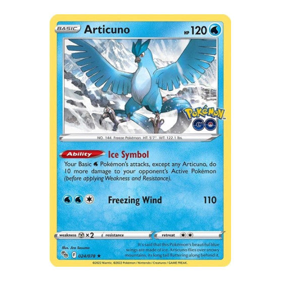 Articuno (PGO) #024/078 Holo Rare Pokemon GO Pokemon: 2022