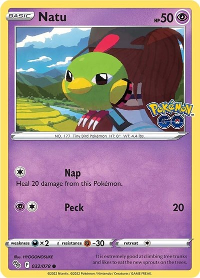 Natu (PGO) #032/078 Common (Near Mint) Pokemon GO Pokemon: 2022