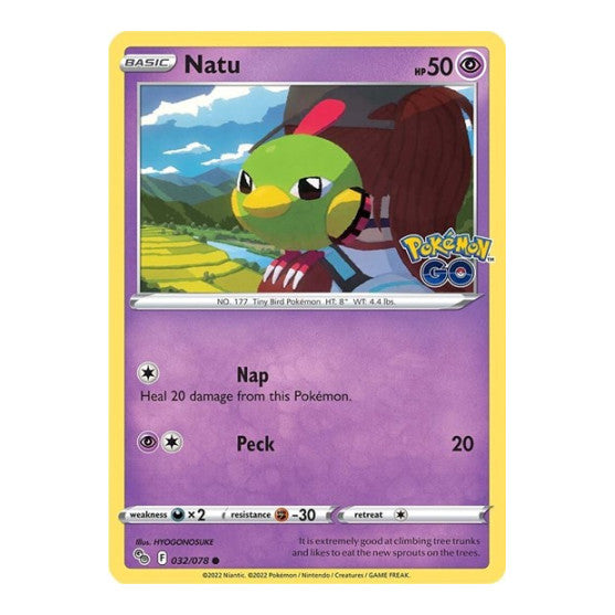 Natu (PGO) #032/078 Common (Near Mint) Pokemon GO Pokemon: 2022