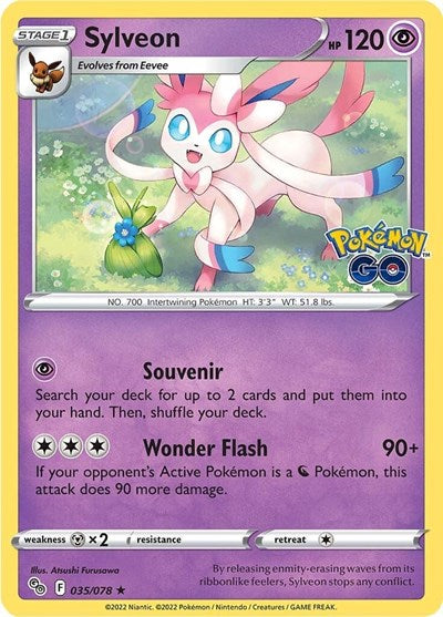 Sylveon (PGO) #035/078 Holo Rare (Holofoil Near Mint) Pokemon GO Pokemon: 2022