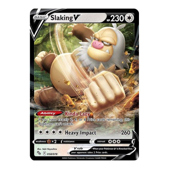 Slaking V (PGO) #058/078 Ultra Rare Pokemon GO Pokemon: 2022