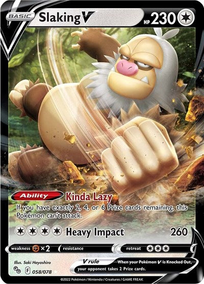 Slaking V (PGO) #058/078 Ultra Rare (Holofoil Near Mint) Pokemon GO Pokemon: 2022
