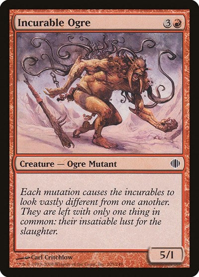 Incurable Ogre (ALA) #105 Common (Moderately Played) Shards of Alara Magic: The Gathering: 2008