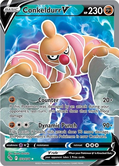 Conkeldurr V Full Art (PGO) #073/078 Ultra Rare (Holofoil Near Mint) Pokemon GO Pokemon: 2022