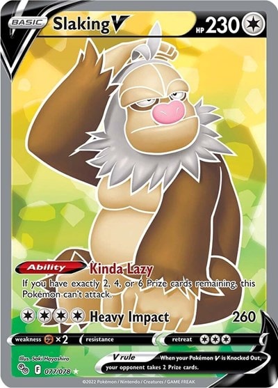 Slaking V (Full Art) (PGO) #077/078 Ultra Rare (Holofoil Near Mint) Pokemon GO Pokemon: 2022