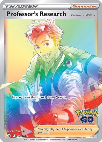 Professor's Research [Professor Willow] (Secret) (PGO) #084/078 Secret Rare (Holofoil Near Mint) Pokemon GO Pokemon: 2022