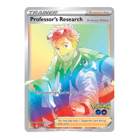 Professor's Research [Professor Willow] (Secret) (PGO) #084/078 Secret Rare (Holofoil Near Mint) Pokemon GO Pokemon: 2022