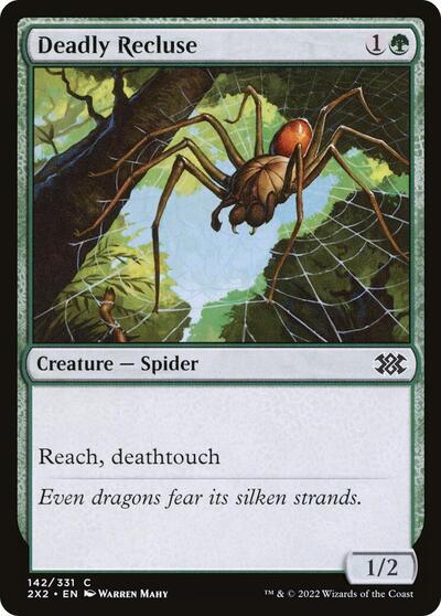 Deadly Recluse (2X2) #142 Common (Foil Lightly Played) Double Masters 2022 Magic: The Gathering: 2022