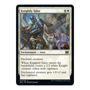 Knightly Valor (2X2) #14 Common (Lightly Played) Double Masters 2022 Magic: The Gathering: 2022