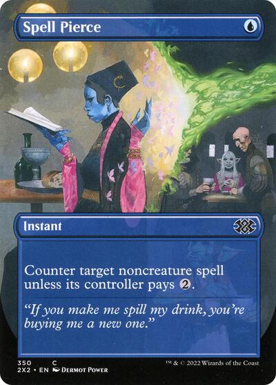 Spell Pierce Borderless (2X2) #350 Common (Foil Lightly Played) Double Masters 2022 Magic: 2022