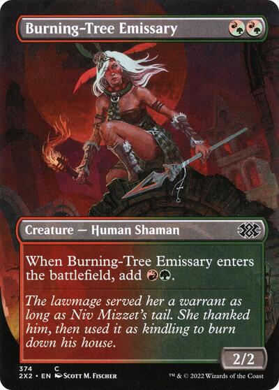 Burning Tree Emissary Borderless (2X2) #374 Common (Lightly Played) Double Masters 2022 Magic: 2022