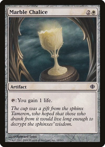 Marble Chalice (ALA) #18 Common (Moderately Played) Shards of Alara Magic: The Gathering: 2008