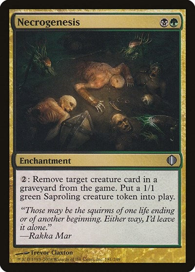 Necrogenesis (ALA) #181 Uncommon (Moderately Played) Shards of Alara Magic: The Gathering: 2008