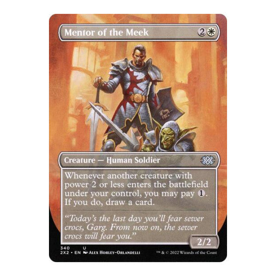 Mentor of the Meek (Borderless) (2X2) #340 Uncommon (Foil Lightly Played) Double Masters 2022 Magic: The Gathering: 2022