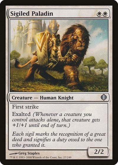 Sigiled Paladin (ALA) #27 Uncommon (Lightly Played) Shards of Alara Magic: 2008