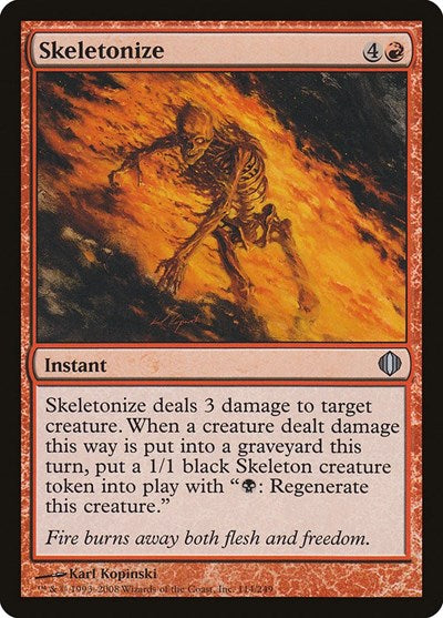 Skeletonize (ALA) #114 Uncommon (Moderately Played) Shards of Alara Magic: The Gathering: 2008