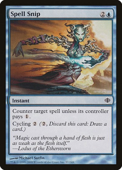 Spell Snip (ALA) #57 Common (Moderately Played) Shards of Alara Magic: The Gathering: 2008