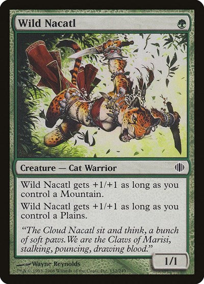 Wild Nacatl (ALA) #152 Common (Moderately Played) Shards of Alara Magic: The Gathering: 2008