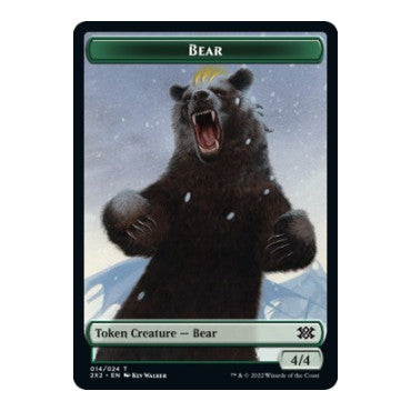Bear // Knight Double-Sided Token (2X2) #14 // 5 T (Foil Lightly Played) Double Masters 2022 Magic: The Gathering: 2022