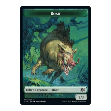 Boar // Aven Initiate Double-Sided Token (2X2) #15 // 4 T (Foil Near Mint) Double Masters 2022 Magic: The Gathering: 2022