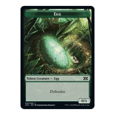 Egg // Spirit (002) Double-Sided Token (2X2) #16 // 2 T (Foil Near Mint) Double Masters 2022 Magic: The Gathering: 2022