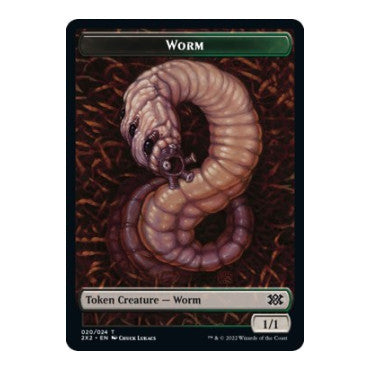 Worm // Knight Double-Sided Token (2X2) #20 // 5 T (Foil Near Mint) Double Masters 2022 Magic: The Gathering: 2022