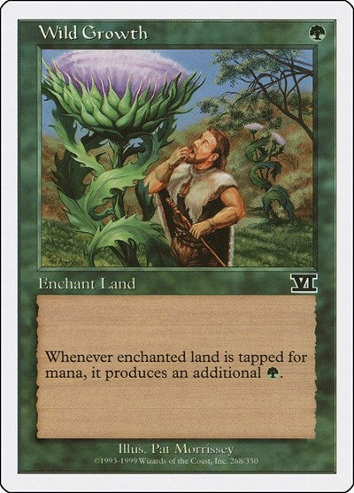 Wild Growth (6ED) #268 Common (Heavily Played) Classic Sixth Edition Magic: 1999