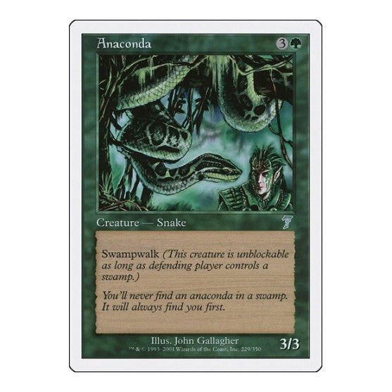 Anaconda (7ED) #229 Uncommon (Lightly Played) 7th Edition Magic: The Gathering: 2001