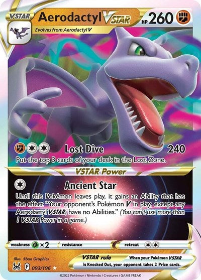 Aerodactyl VSTAR (SWSH11) #093/196 Ultra Rare SWSH11: Lost Origin Pokemon: 2022