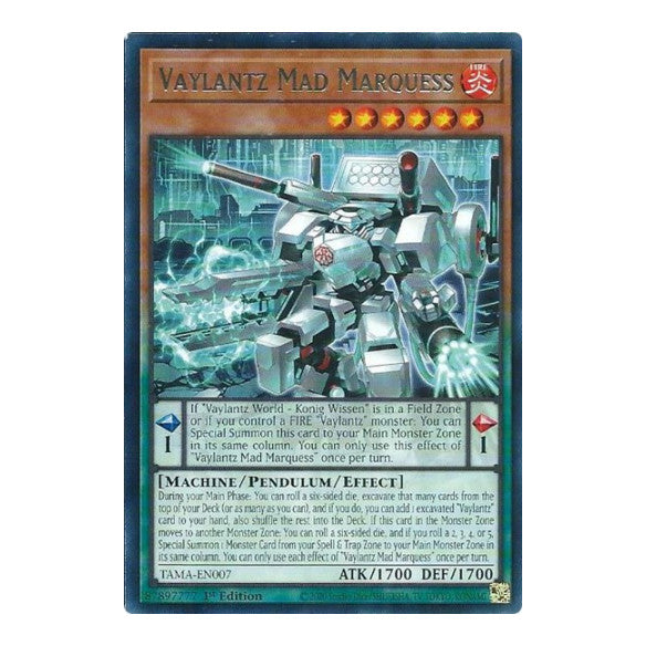 Vaylantz Mad Marquess (TAMA) #TAMA-EN007 Rare (1st Edition Near Mint) Tactical Masters YuGiOh: 2022