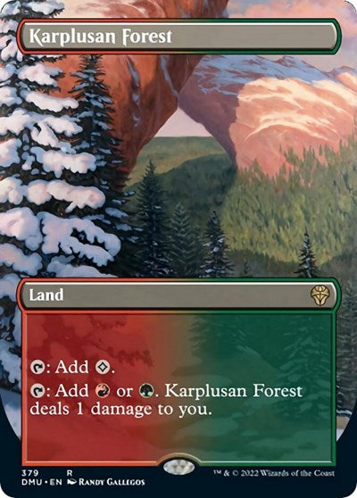 Karplusan Forest Borderless (DMU) #379 Rare (Moderately Played) Dominaria United Magic: The Gathering: 2022