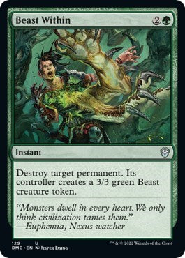 Beast Within (DMC) #129 Uncommon (Lightly Played) Commander: Dominaria United Magic: The Gathering: 2022