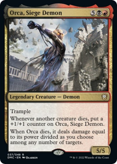 Orca Siege Demon (DMC) #37 Rare (Lightly Played) Commander: Dominaria United Magic: The Gathering: 2022