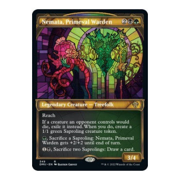 Nemata Primeval Warden Textured Foil (DMU) #349 Rare (Foil Lightly Played) Dominaria United Magic: The Gathering: 2022