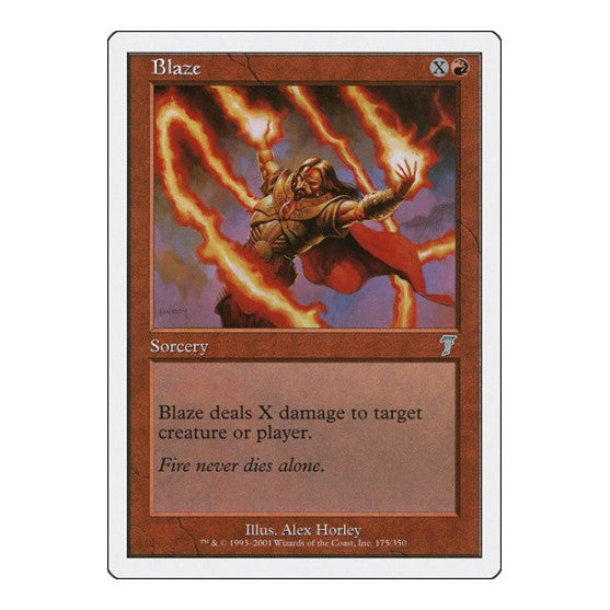 Blaze (7ED) #175 Uncommon (Lightly Played) 7th Edition Magic: The Gathering: 2001