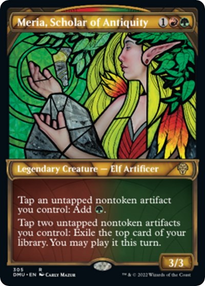 Meria Scholar of Antiquity Showcase (DMU) #305 Rare (Near Mint) Dominaria United Magic: The Gathering: 2022