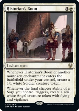 Historians Boon (DMC) #21 Rare (Lightly Played) Commander: Dominaria United Magic: The Gathering: 2022