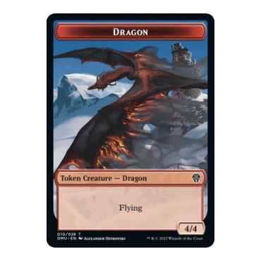 Dragon Token (DMU) #10 T (Lightly Played) Dominaria United Magic: The Gathering: 2022