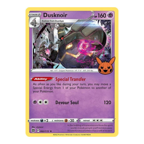 Dusknoir (TTBB) #062/172 Promo (Holofoil Near Mint) Trick or Trade BOOster Bundle Pokemon: 2022
