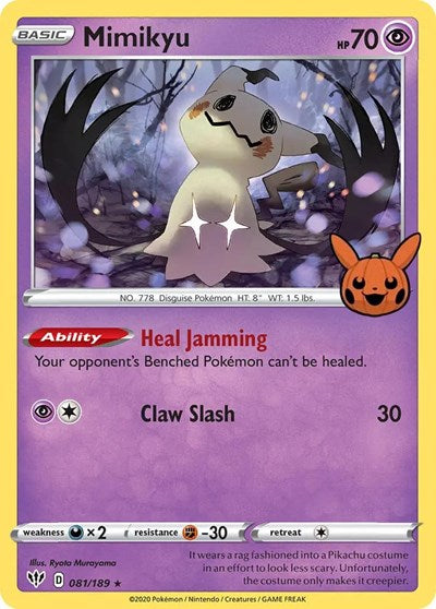 Mimikyu (TTBB) #081/189 Promo (Holofoil Near Mint) Trick or Trade BOOster Bundle Pokemon: 2022