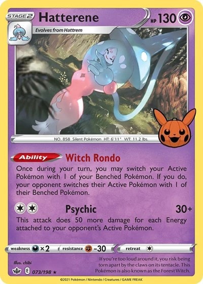 Hatterene (TTBB) #073/198 Promo (Holofoil Near Mint) Trick or Trade BOOster Bundle Pokemon: 2022