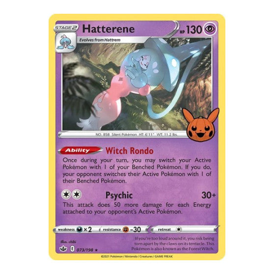 Hatterene (TTBB) #073/198 Promo (Holofoil Near Mint) Trick or Trade BOOster Bundle Pokemon: 2022
