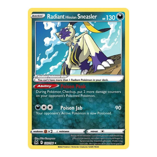 Radiant Hisuian Sneasler (SWSH11) #123/196 Radiant Rare SWSH11: Lost Origin Pokemon: 2022