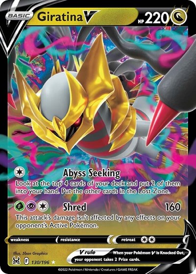 Giratina V (SWSH11) #130/196 Ultra Rare (Holofoil Near Mint) SWSH11: Lost Origin Pokemon: 2022