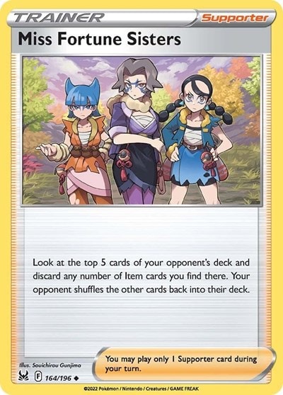 Miss Fortune Sisters (SWSH11) #164/196 Uncommon (Moderately Played) SWSH11: Lost Origin Pokemon: 2022
