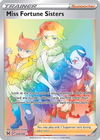 Miss Fortune Sisters Secret (SWSH11) #209/196 Secret Rare (Holofoil Lightly Played) SWSH11: Lost Origin Pokemon: 2022